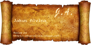 Jakus Alvina névjegykártya